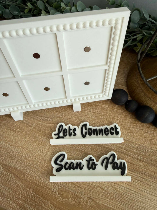 "Scan to Pay" & "Lets Connect" Frame Accessory