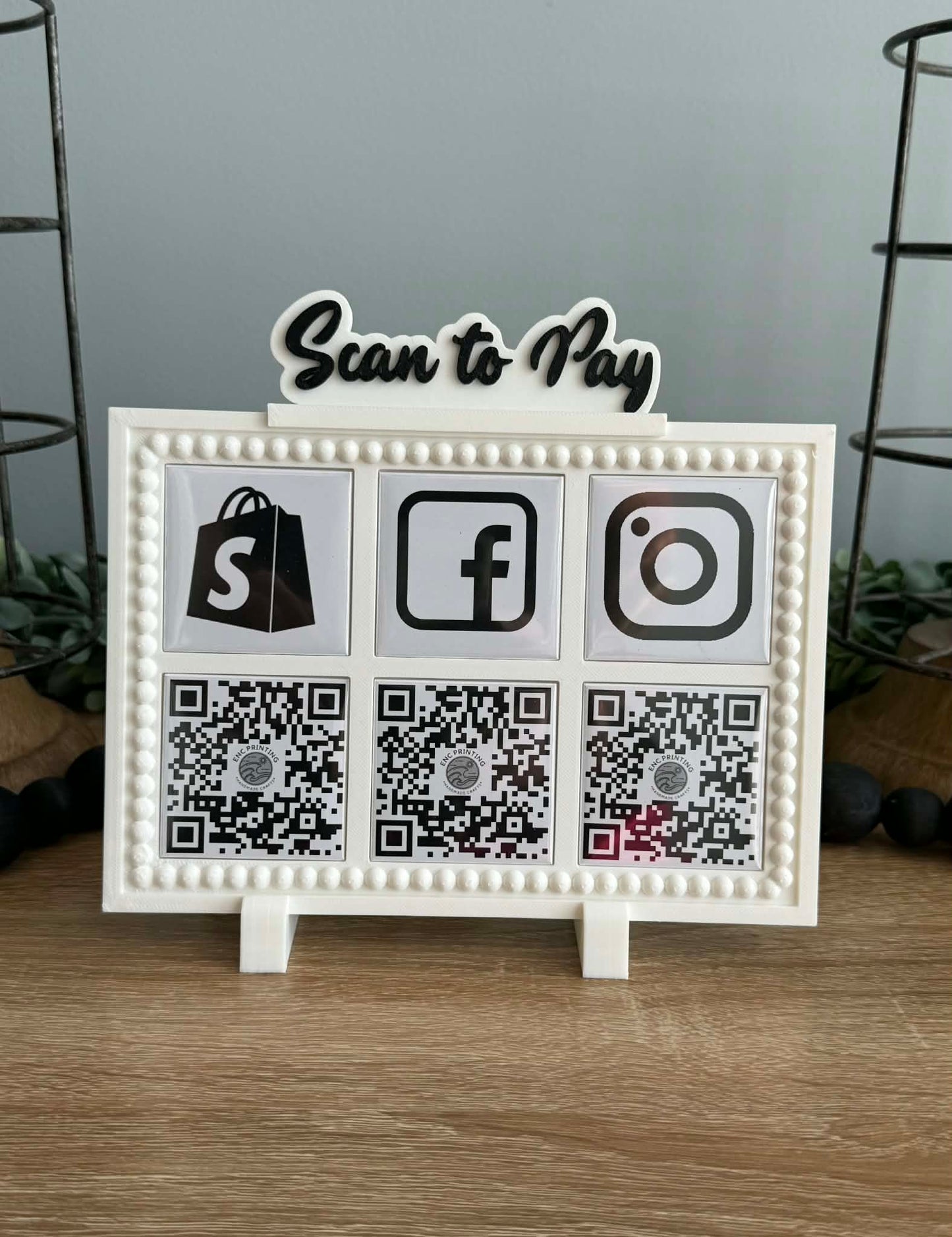 "Scan to Pay" & "Lets Connect" Frame Accessory